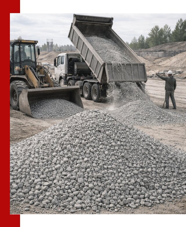 Доставка известнякового щебня фр. 5–20 в Ревде