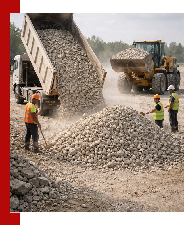 Доставка известнякового щебня фр. 40-70 в Ревде