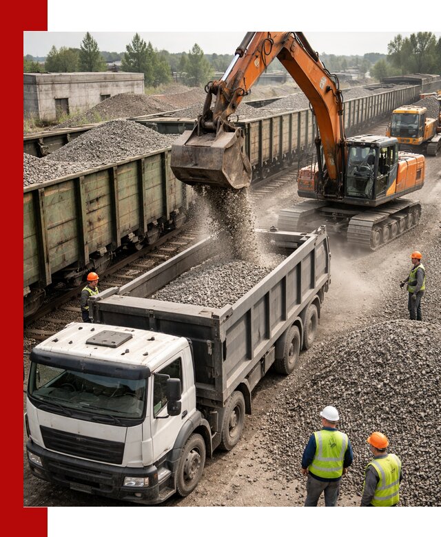 Железнодорожный щебень фракция 25–60 для поставок в Ревде