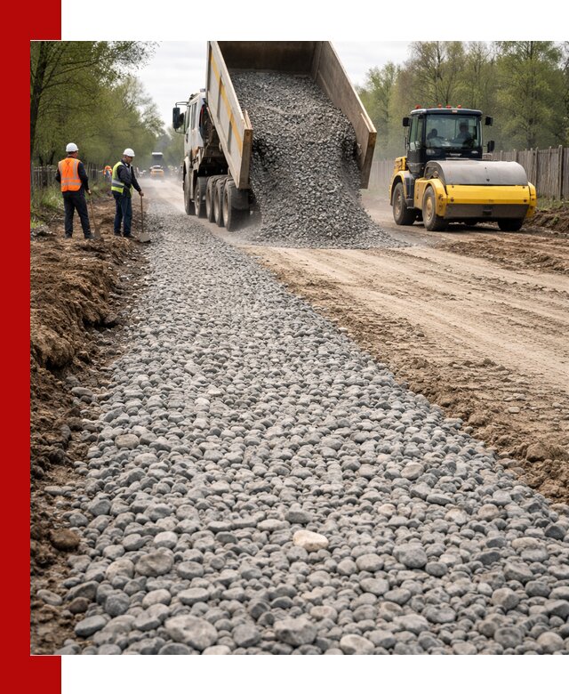 Доставка щебня для отсыпки дорог в Ревде высокого качества