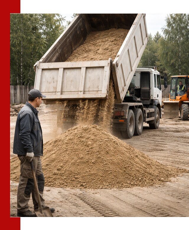 Доставка и продажа песка с разгрузкой в Ревде