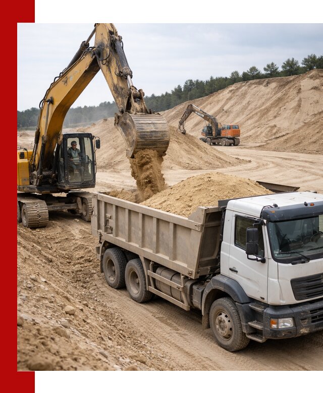 Доставка карьерного песка с самосвалами и разгрузкой в Ревде