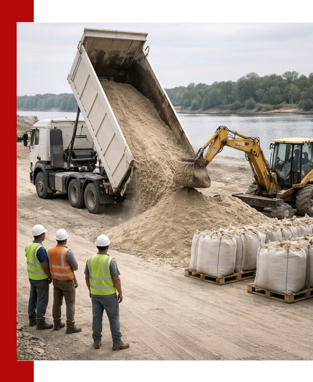 Доставка речного песка в Ревде самосвалами и погрузкой