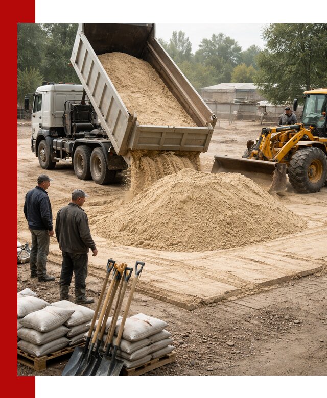 Доставка мытого песка в Ревде с самосвалами по выгодной цене