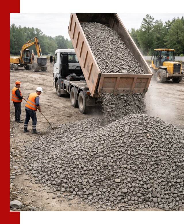 Доставка гравия фракции 40-70 в Ревде оптом и в розницу