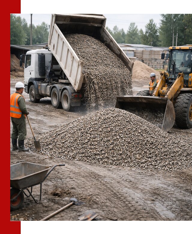 Мытый гравий с доставкой в Ревде от карьера до участка