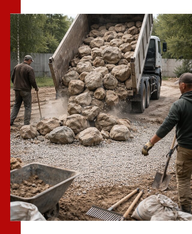 Доставка и укладка булыжника в Ревде