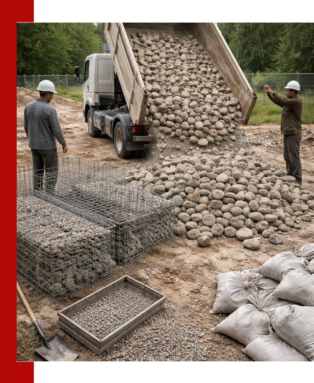 Камень для габионов фракция 70–151 в Ревде