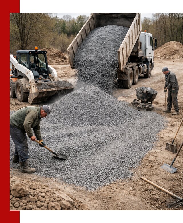 Отсев для подсыпки в Ревде — доставка и подсыпка на участок