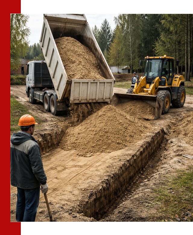 Доставка песчаного грунта в Ревде для строительных работ