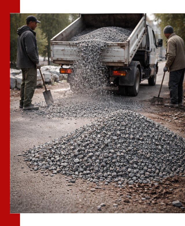 Гранитная крошка для посыпки дорог и тротуаров в Ревде