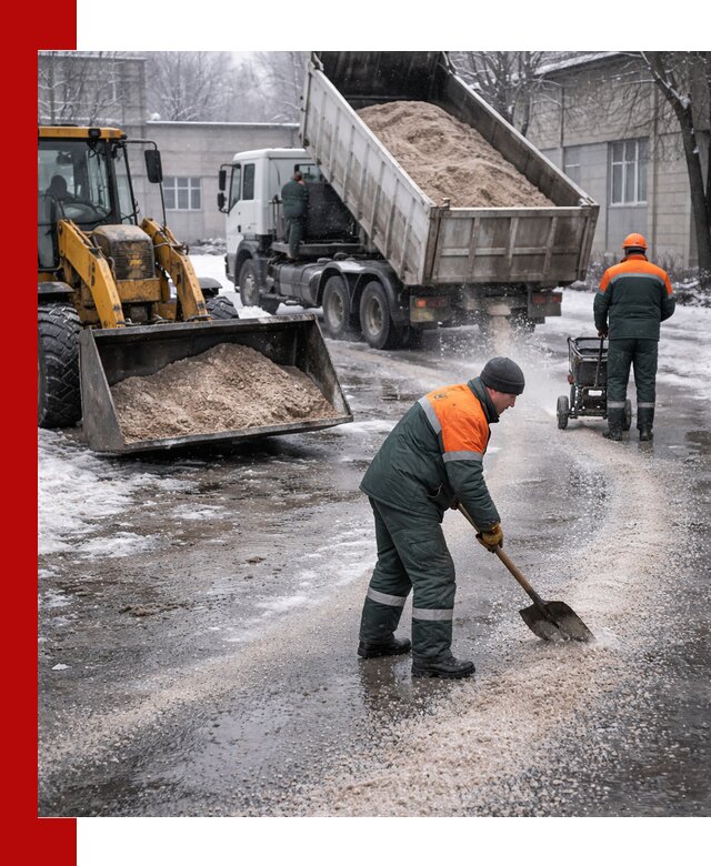 Реагент против гололеда с доставкой и нанесением в Ревде