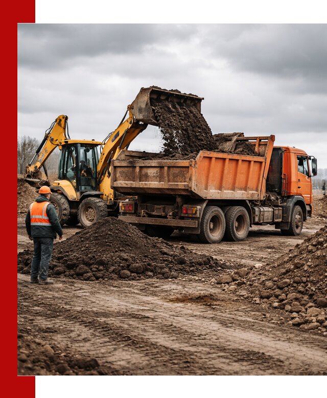 Вывоз грунта и строительного мусора в Ревде грузовыми самосвалами