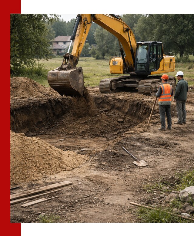 Рытье котлована под фундамент в Ревде (быстро и недорого)